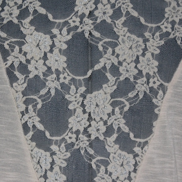 Cream Lace Back Cardigan Medium - Picture 3 of 4